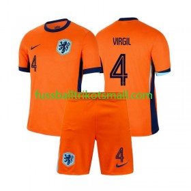 Fußballtrikots Niederlande Virgil van Dijk 4 Kinder EURO 2024 Kurzarm Heimtrikotsatz kaufen